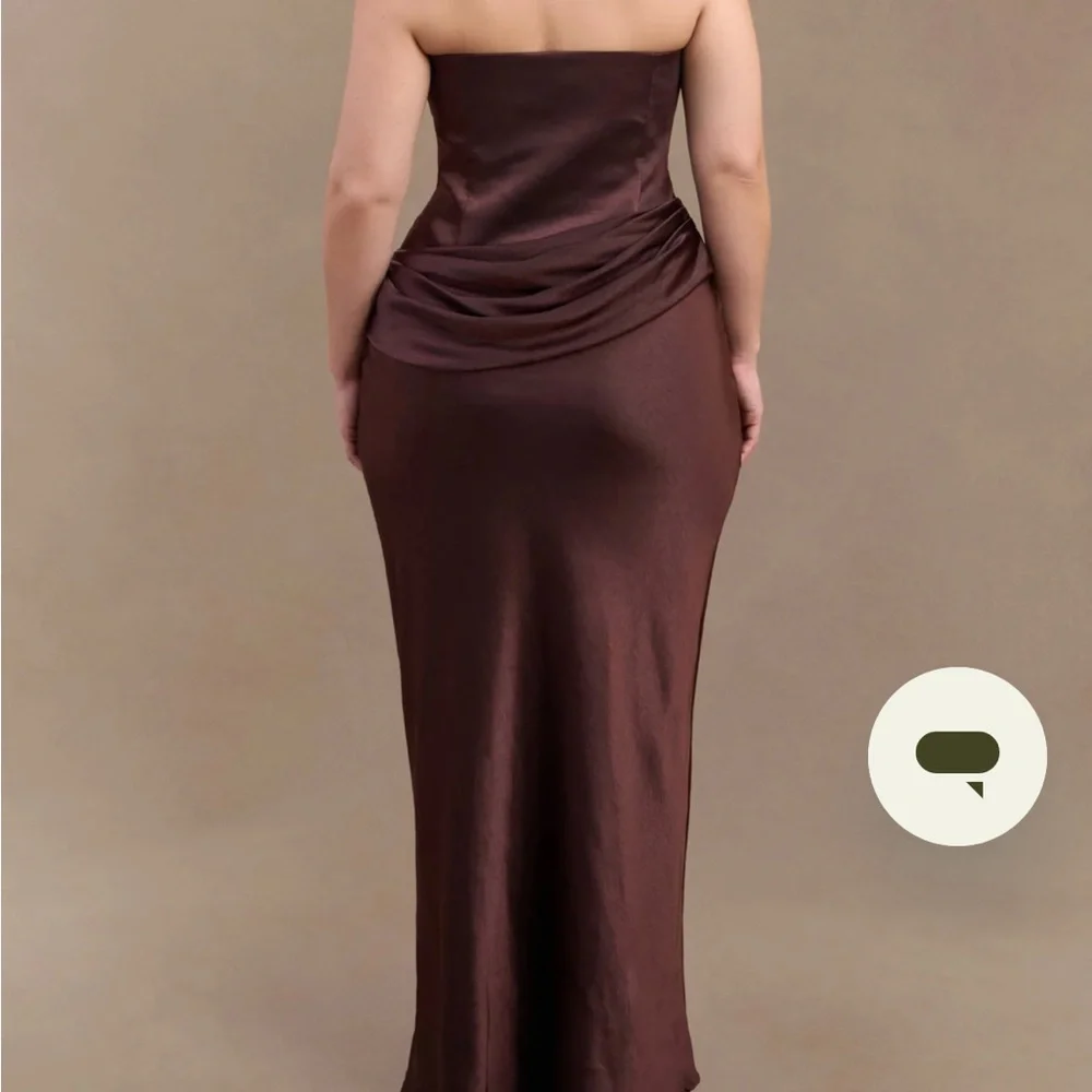 Meshki Chocolate Jasmine Strapless Gown - Picture 3 of 16